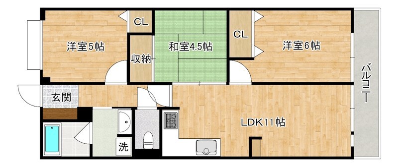 サンモリッツ小倉南ネクシア 305号室 間取り