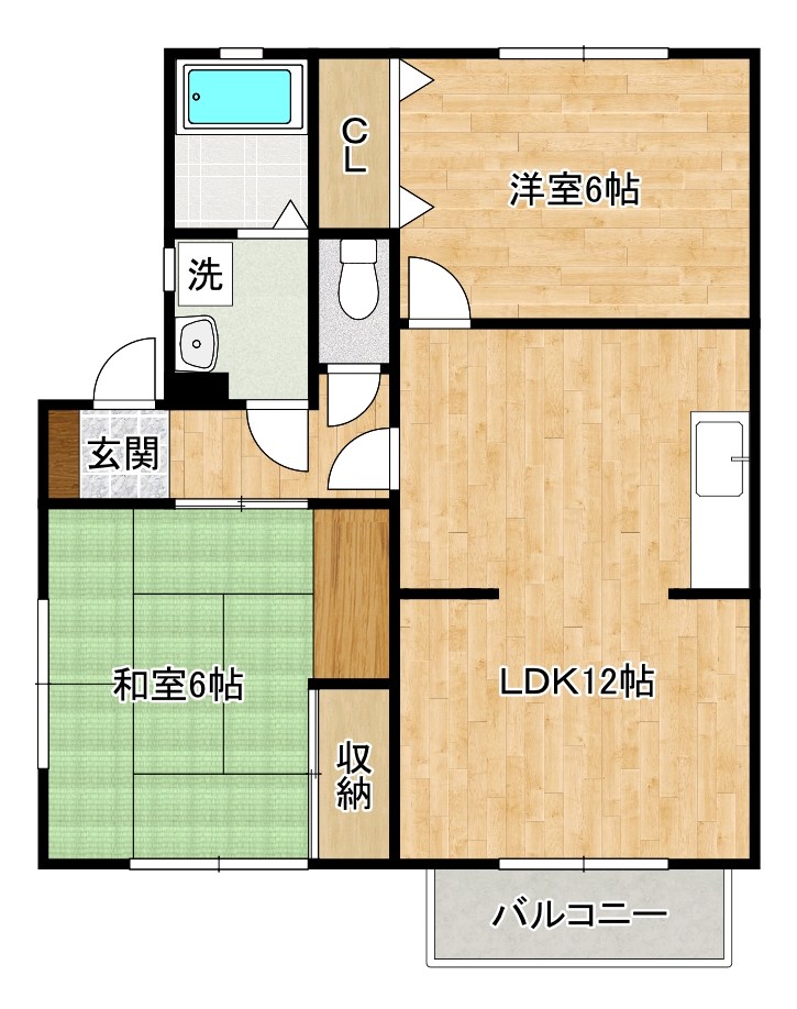 タウンハイツＴＯＥＩ　Ｂ棟  201号室 間取り