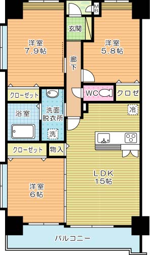 フォーストリングス竪町 1204号室 間取り