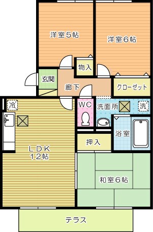 リバーフィールドⅠ  103号室 間取り