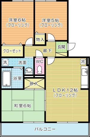 リバーフィールドⅠ 302号室 間取り