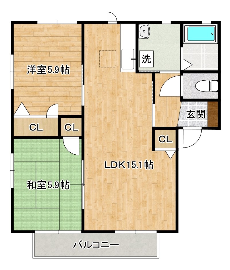 ラフィネ中曽根　A棟 101号室 間取り