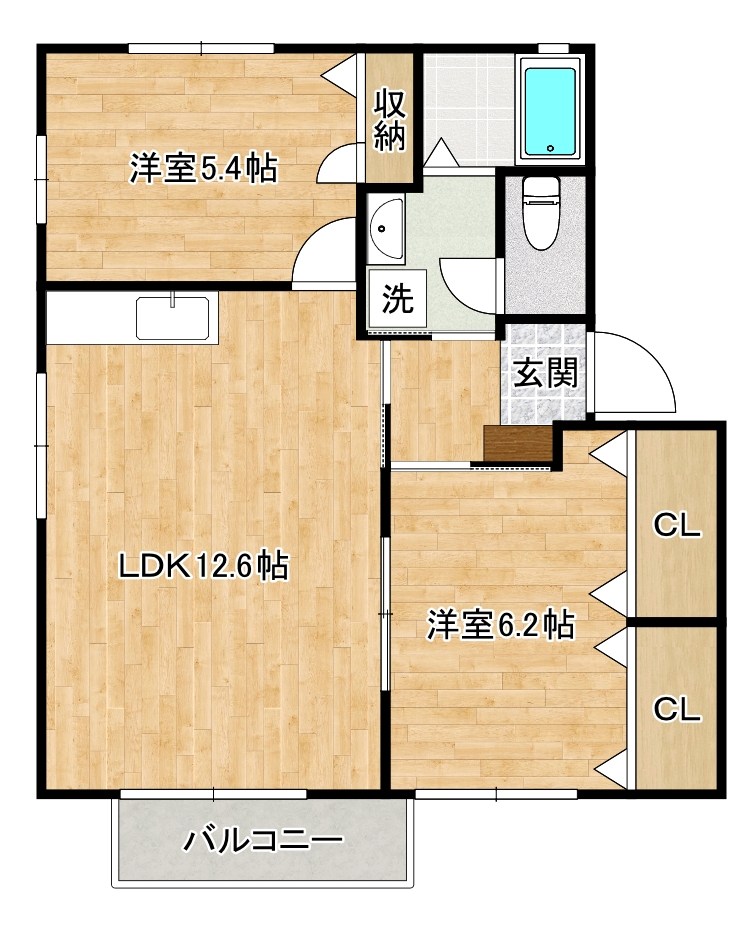 プリマヴェーラ　B棟 202号室 間取り