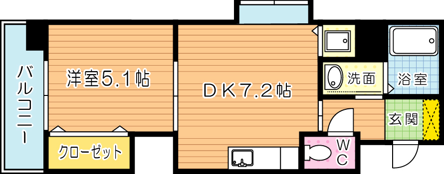 クレール花音 501号室 間取り