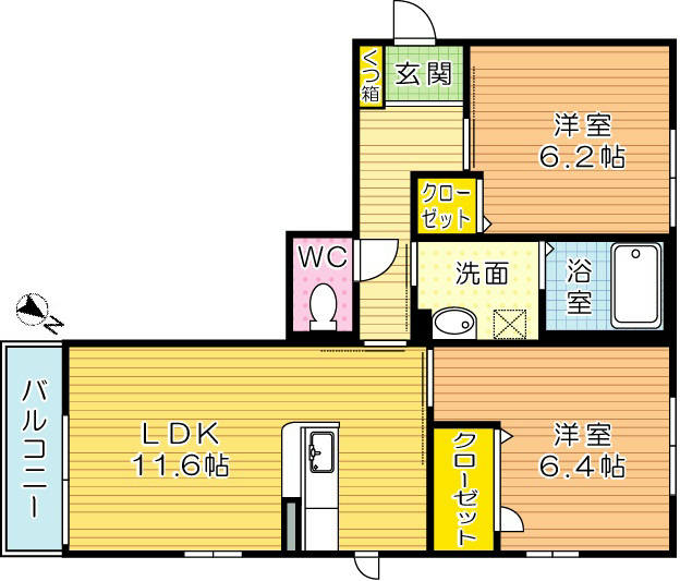 ファブリックモア 301号室 間取り