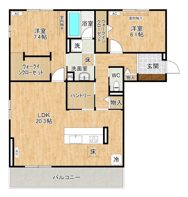 D-ROOM原町 203号室 間取り