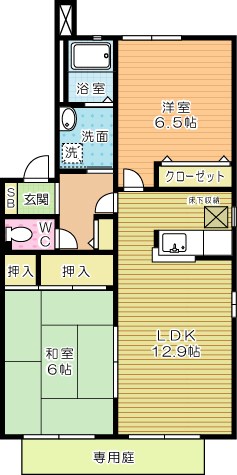 ヴェルドミール霧ヶ丘　Ａ棟 101号室 間取り