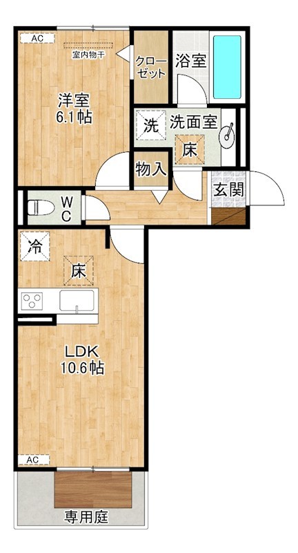 Nest Piece原町（ネストピース原町） 102号室 間取り