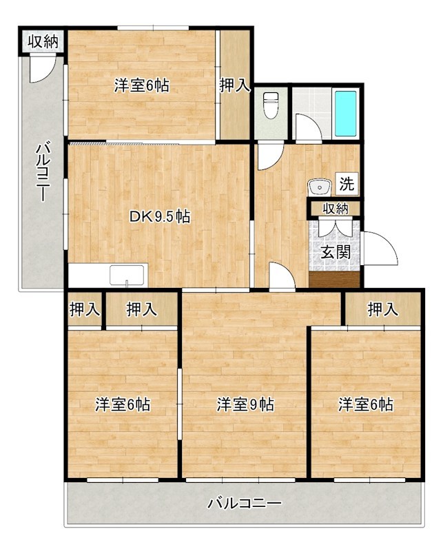 ヴィラナリー小倉南 G22号室 間取り