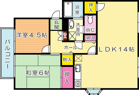 サンビレッジ緑ヶ丘Ｂ棟 102号室 間取り