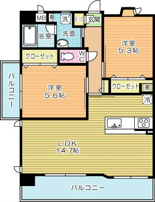 Bellezza Moji(ベレッツァ門司) 1101号室 間取り