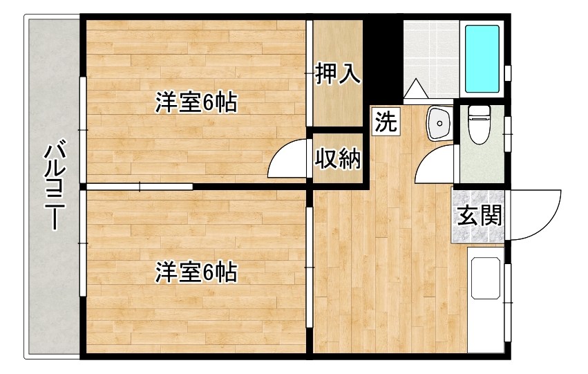 コーポ小倉  207号室 間取り