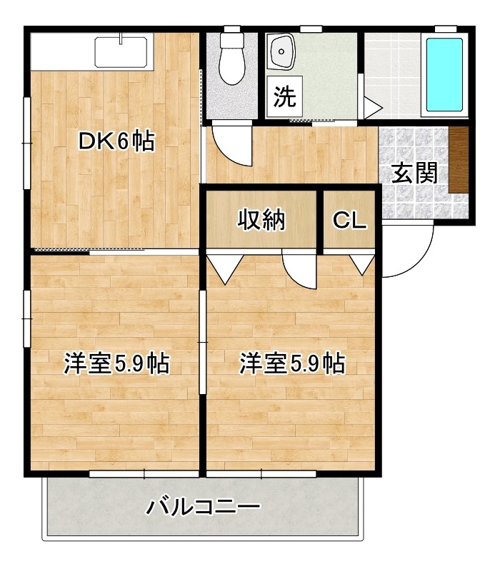 センテナリオ葛原Ａ棟  201号室 間取り