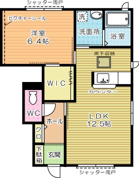 クラージュ　Ｂ棟  101号室 間取り