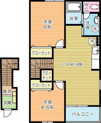 オードピュールⅠ  205号室 間取り