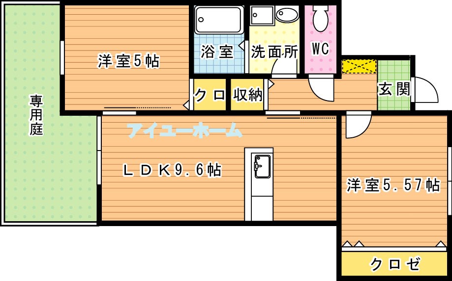 ソレイユひびきの  105号室 間取り
