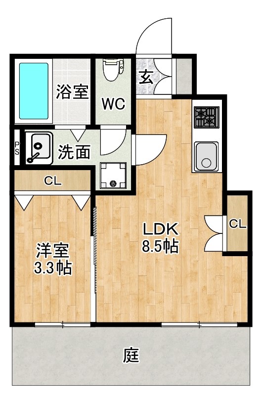 コンフォートプレイス小倉   105号室 間取り