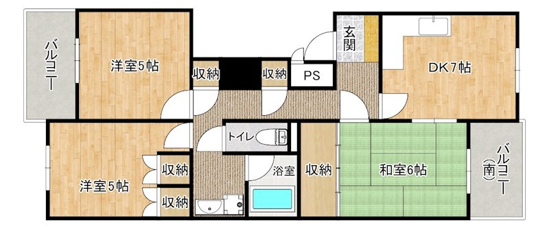 ホワイトキャッスル折尾  505号室 間取り
