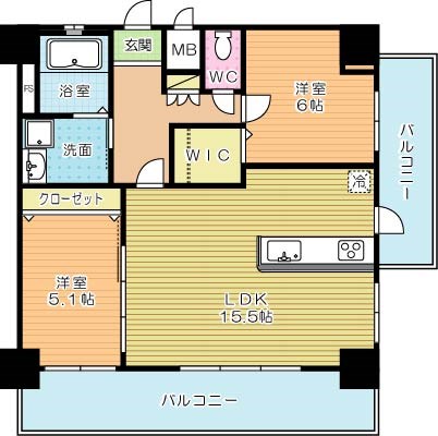 内山神岳ビル 805号室 間取り