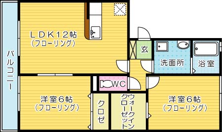 セジュール壱号館　 203号室 間取り