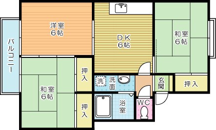 セジュール田原 106号室 間取り