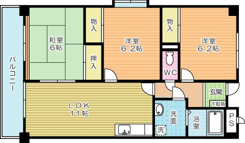 ナセールリベルタ 201号室 間取り