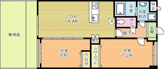 ファミール守恒 104号室 間取り