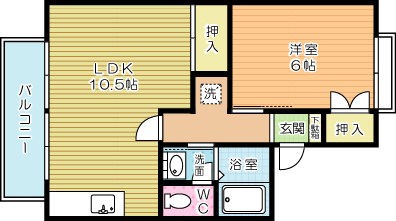 ラナイイン　Ａ棟 105号室 間取り