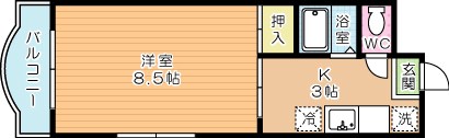 リバーサイド板櫃    206号室 間取り