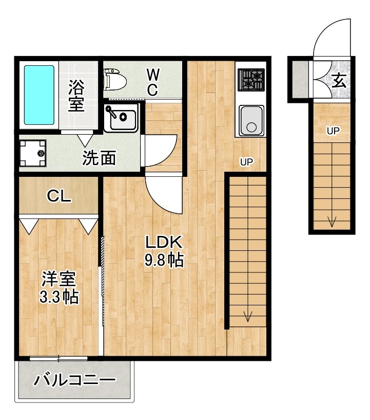 コンフォートプレイス小倉 203号室 間取り