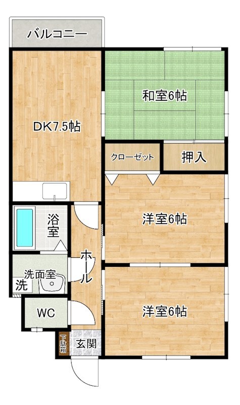 コンフォートヒサノ　B棟 201号室 間取り