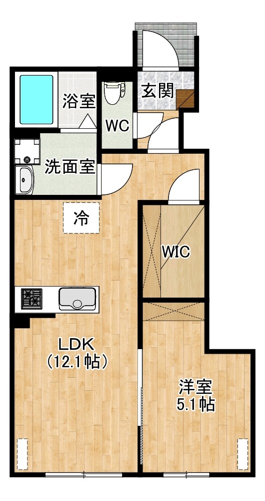 南区下石田2丁目新築アパート　A棟 103号室 間取り