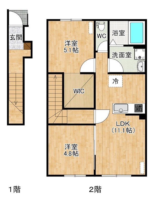 南区下石田2丁目新築アパート　A棟 202号室 間取り