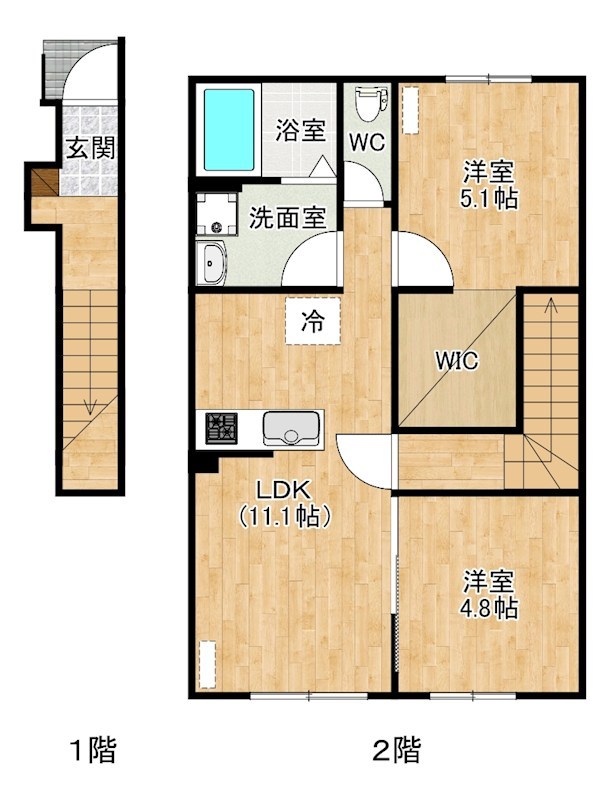 南区下石田2丁目新築アパート　A棟 206号室 間取り