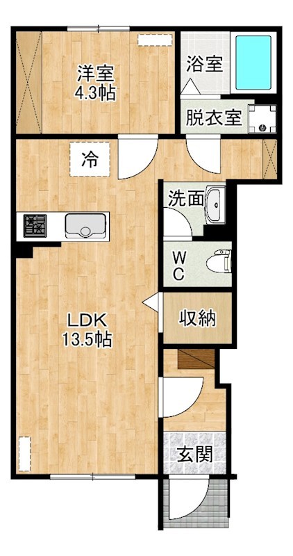 南区下石田2丁目新築アパート　B棟 103号室 間取り