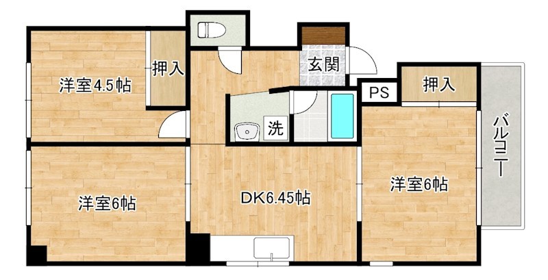 リビエラハイツ 302号室 間取り