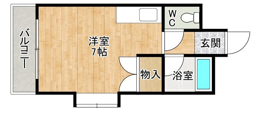 オーク黒住Ａ棟 207号室 間取り