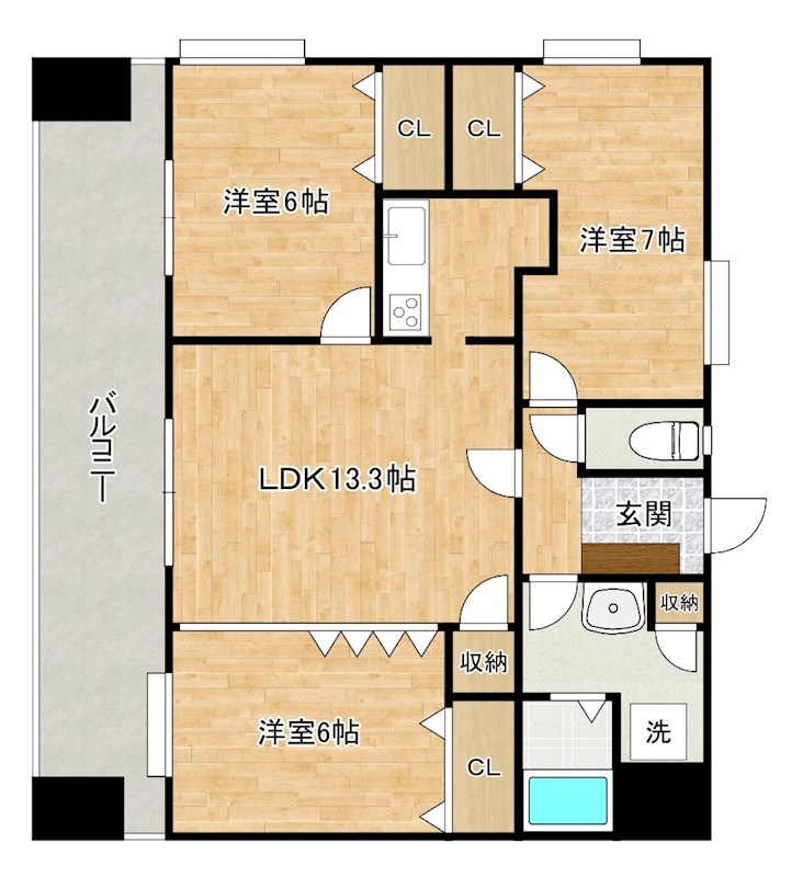 ニューリバー九工大駅前 901号室 間取り