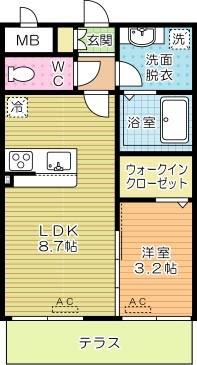 ラ・フィーエ上曽根 105号室 間取り