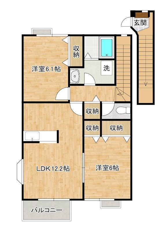 エスポワールハイムＤ  205号室 間取り