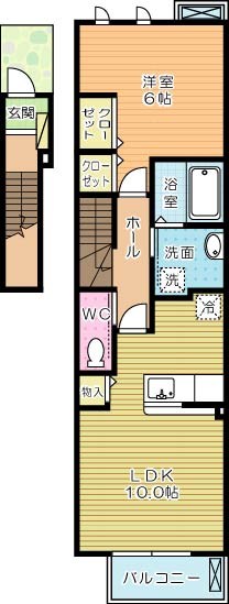 Ｊ・サクレ葛原Ⅱ 202号室 間取り