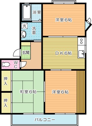 グリーンゲーブルズＢ棟  201号室 間取り