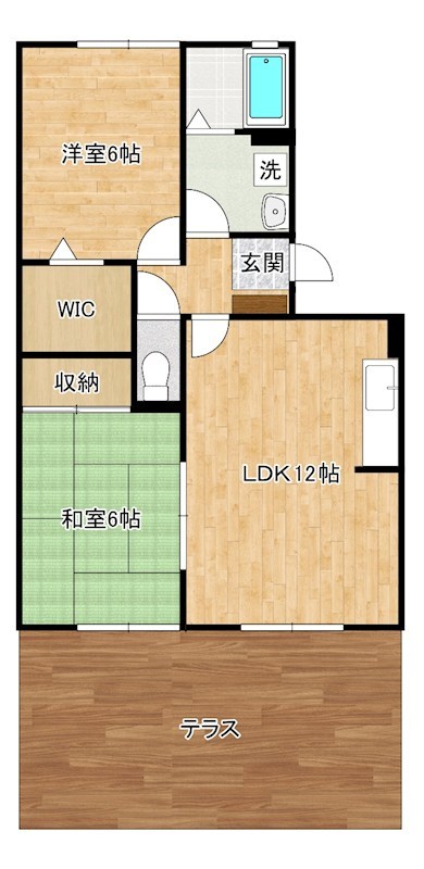 リベルテSⅡ 102号室 間取り