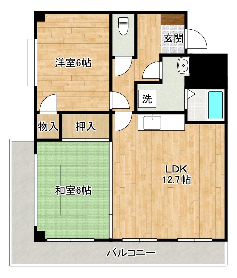 サンヒルズ美萩野 303号室 間取り