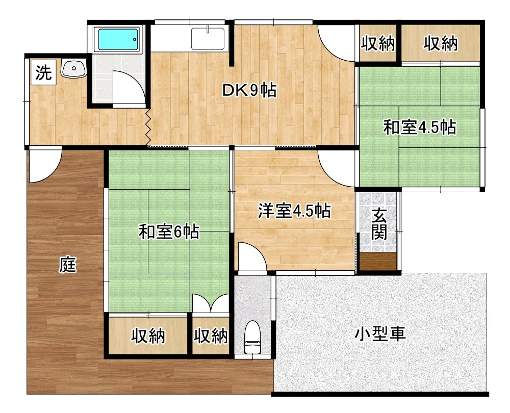蜷田若園平屋 間取り