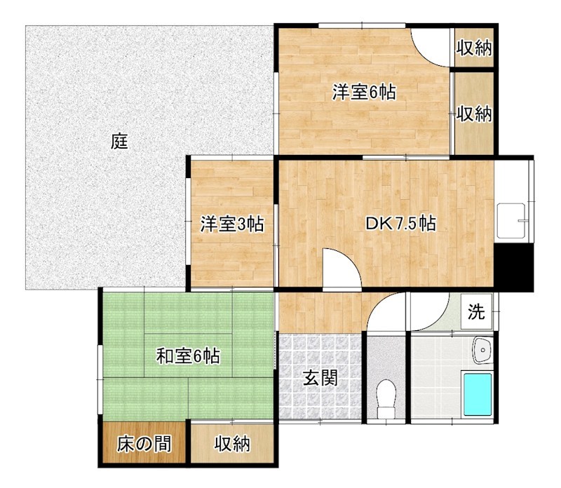 企救丘一丁目戸建（平屋） 間取り