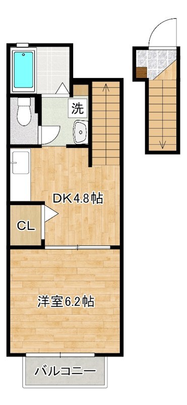 ラディエ足原 202号室 間取り