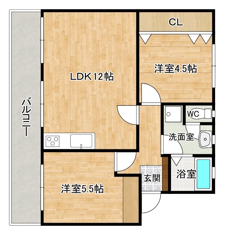 川本ビル  502号室 間取り