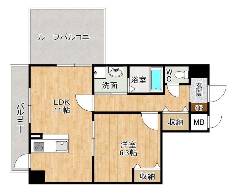 Bergamotto三萩野（ベルガモット三萩野） 701号室 間取り