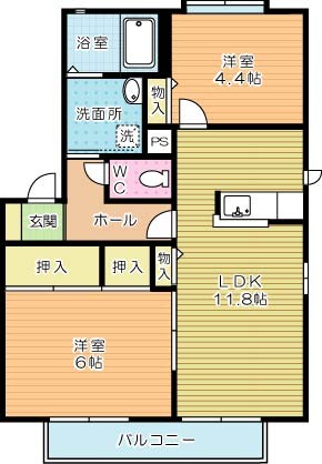 プランタンパルク　Ａ棟 101号室 間取り